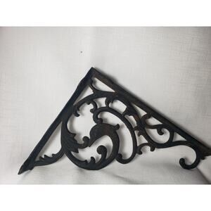 Antique Cast Iron Bracket, Corbel, Shelf Support, Dolphin Motif, Arts and Crafts
